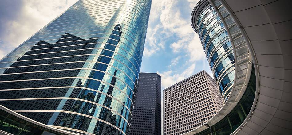 Houston skyscrapers from downtown