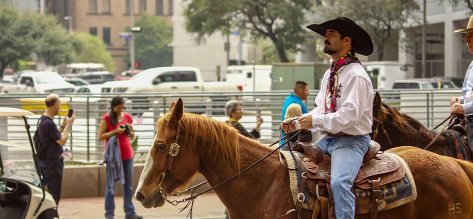 The Cowboys at the rodeo parade in Houston