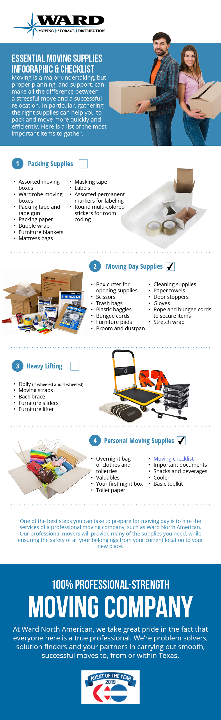 The essential moving supplies checklist infographic