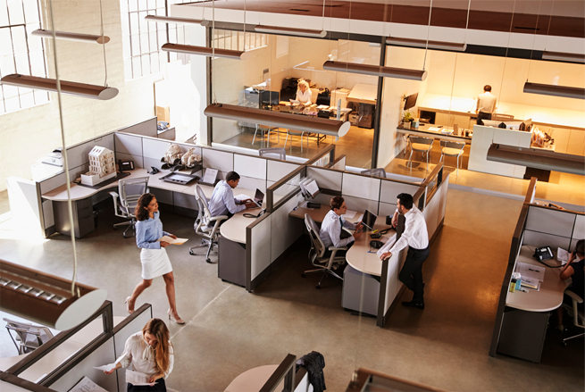 Busy coworking space