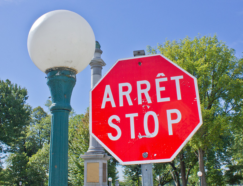 Sign in french in Canada street