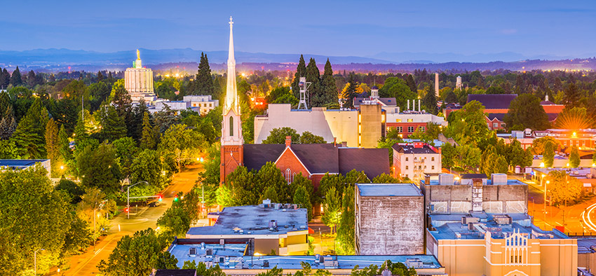 Tranquil neighborhood in Oregon