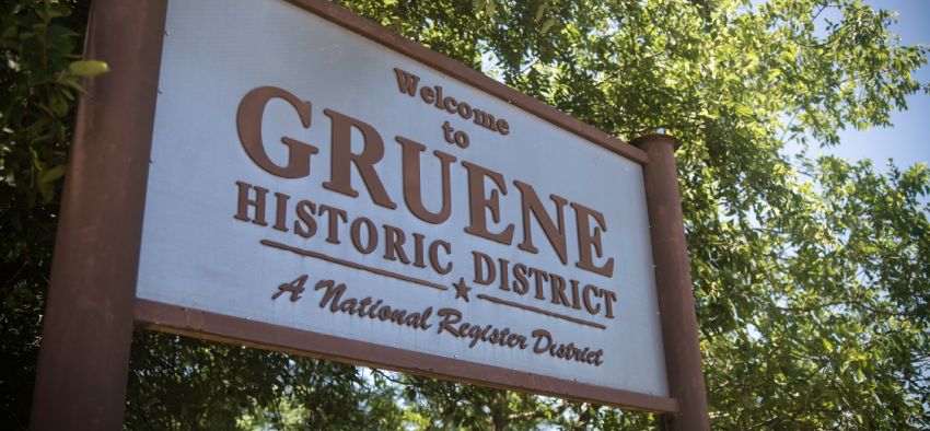 New Braunfels, Texas - May 19 2020: Gruene Historic District sign
