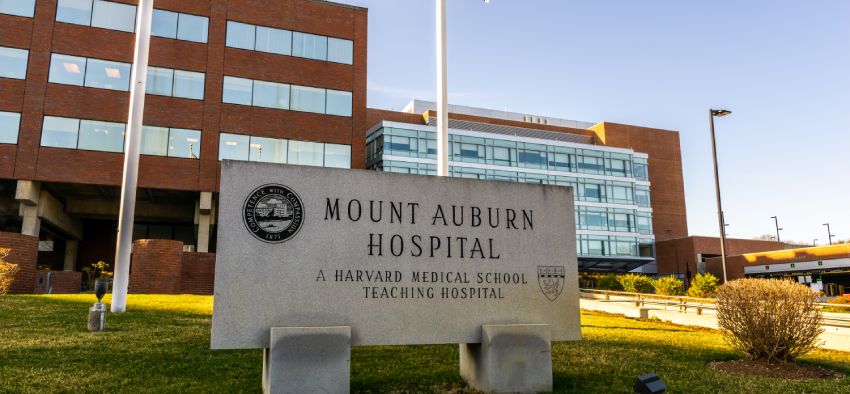 Cambridge MA USA - 3/16/2020 - Mount Auburn Hospital, a hospital in Cambridge, Massachusetts, affiliated with Harvard Medical School.