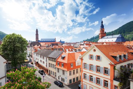 View of the street in Heidelberg, Germany