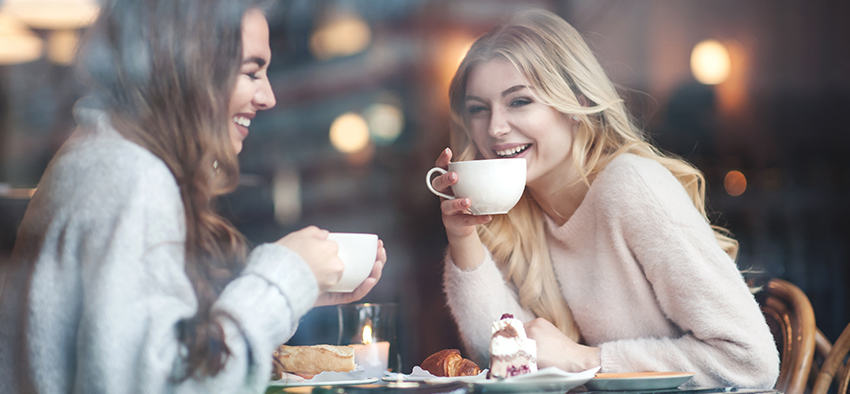 two women having a coffee