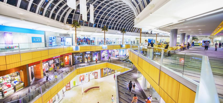 Dallas, Texas - February 22, 2017: Galleria Dallas. An upscale shopping mall located in north Dallas, Texas. People are shopping.