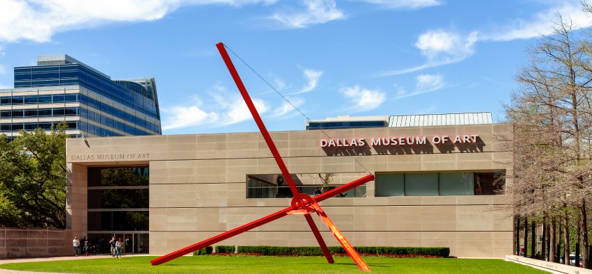 DALLAS, Texas-March 16, 2019: View of the Dallas Museum of Art (DMA), located in the Pearl Arts District in Dallas, Texas.