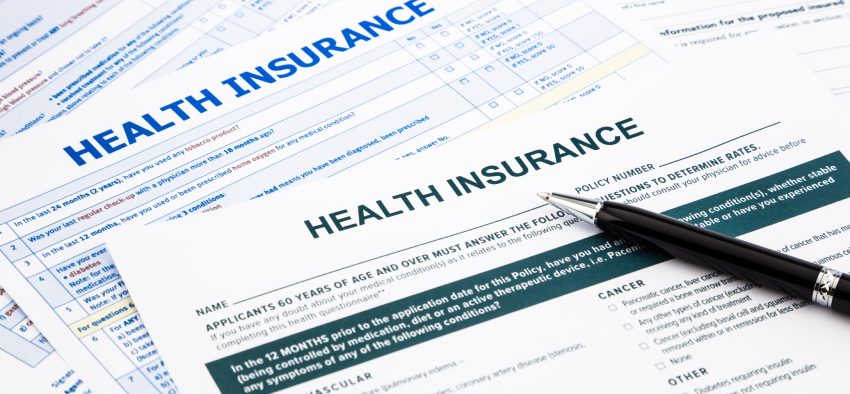 health insurance form, paperwork and questionnaire for insurance concepts